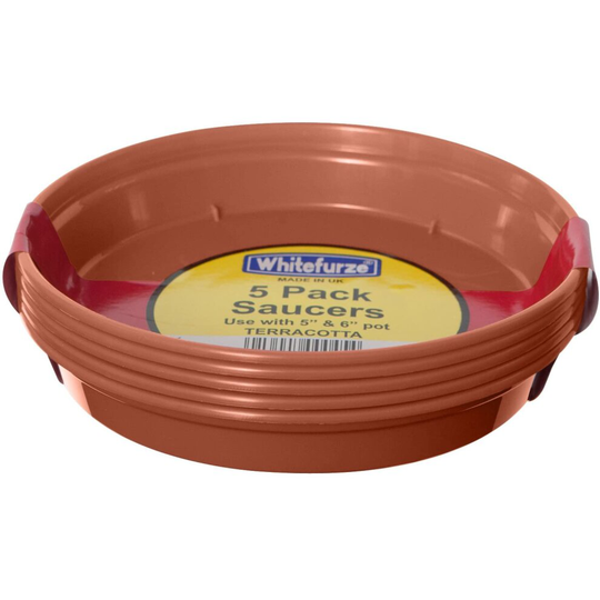 Whitefurze 7.5/ 10cm Garden Plastic Terracotta Garden Plant Saucer Pot