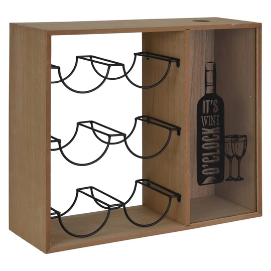 Aptos 6 Bottle Floor Wine Bottle Rack in Brown/Black