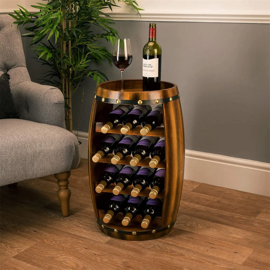 Abrahamsville 14 Bottle Solid Wood Floor Wine Bottle Rack in Brown