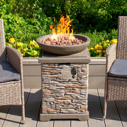 Tulughan 74.5Cm H x 50.5Cm W Magnesium Oxide Propane Outdoor Fire Pit