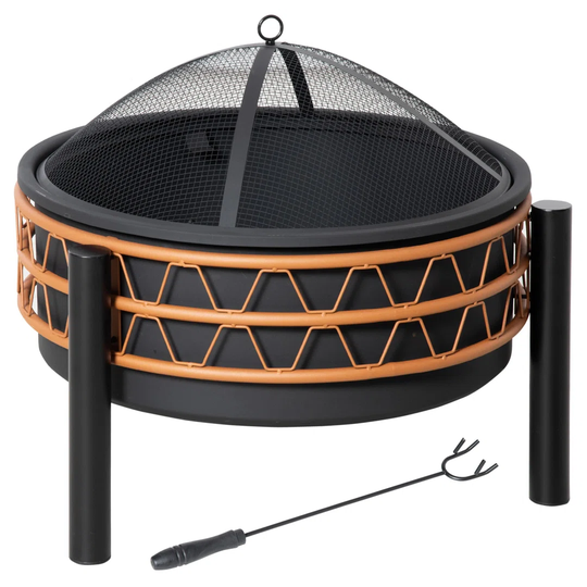 Shontelle 58Cm H x 64Cm W Steel Wood Burning Outdoor Fire Pit Table
