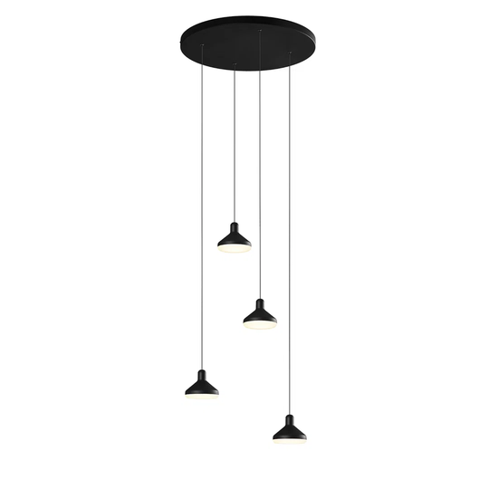Antaras 4 Light Round Pendant, 32W LED, 3000K, 2360Lm, Black, 3Yrs Warranty
