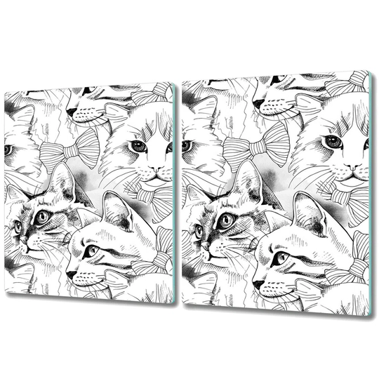 Leeloo Tempered Glass Cats Chopping Board