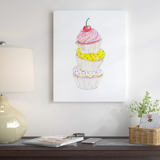 Cupcakes by Alison B - Wrapped Canvas Graphic Art Print