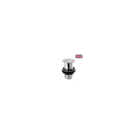 CHROME BATHROOM UNSLOTTED CLICK CLACK BASIN SINK PUSH BUTTON WASTE POP UP PLUG