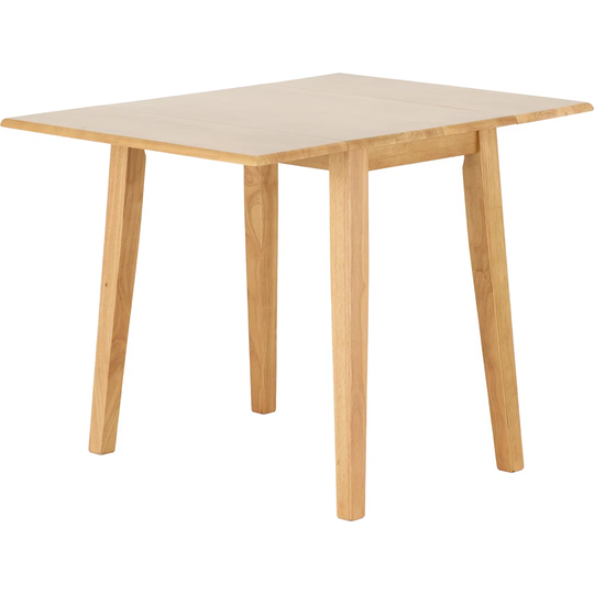 Merrie Drop Leaf Rubberwood Solid Wood Dining Table