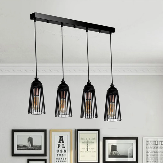 Burtine 4 - Light Kitchen Island Bell Pendant