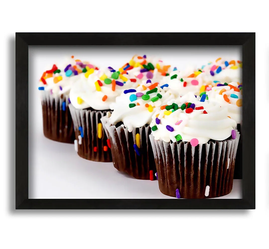 Cupcake Srinkles - Picture Frame Graphic Art on Canvas