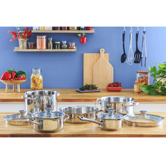 Belfry Kitchen Shoup 9 Pieces Stainless Steel (18/10) Non Stick Cookware Set