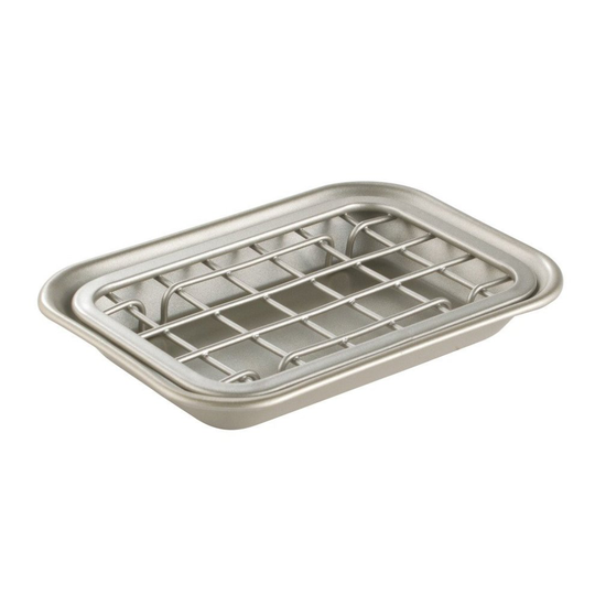 InterDesign Gia Bar Soap Dish for Bathroom Vanities, Kitchen Sink - 2 Piece, Satin