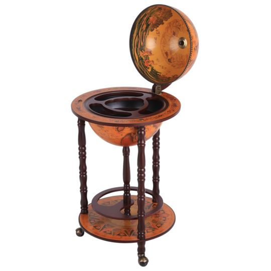 HOMCOM Globe Drink Cabinet Mini Bar Movable Double Deck Wine Stand