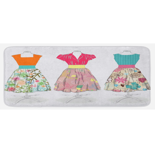 Bryana Vintage Woman Summer Dresses Kitchen Mat