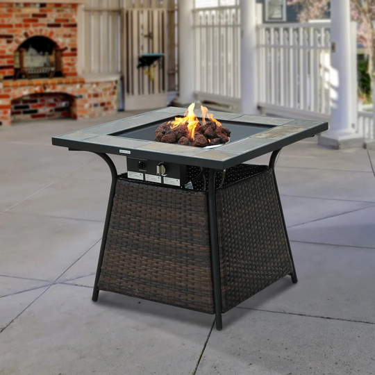 Outsunny Tisch mit Feuerstelle