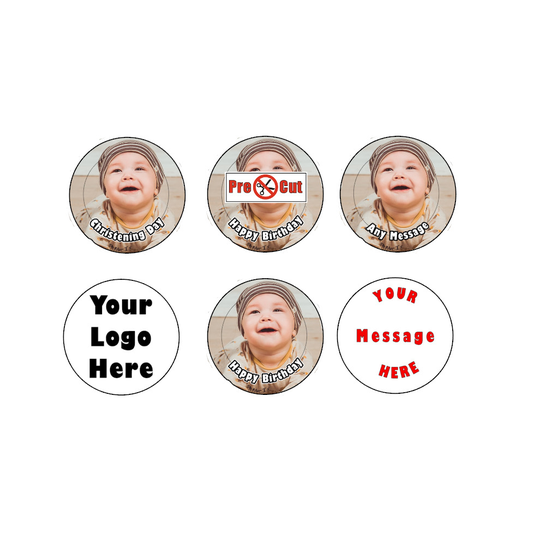 35 x Personalised Your Image or Logo Cupcake Topper