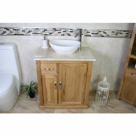 Deguzman Solid Oak 750mm Free-Standing Vanity Unit