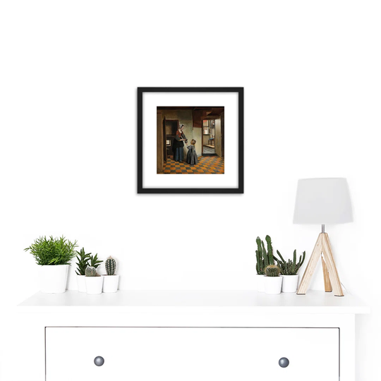 Woman with a Child in a Pantry by Pieter de Hooch - Picture Frame Painting