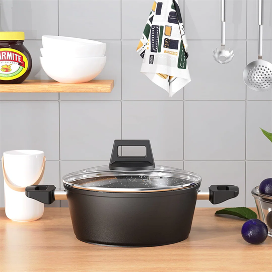 24Cm Frying Pan With Lid Saucepan With Lid Casserole Induction Stew Pan Multifunctional Aluminum Frying Pan Cooking Pans Suitable For Induction Pans,