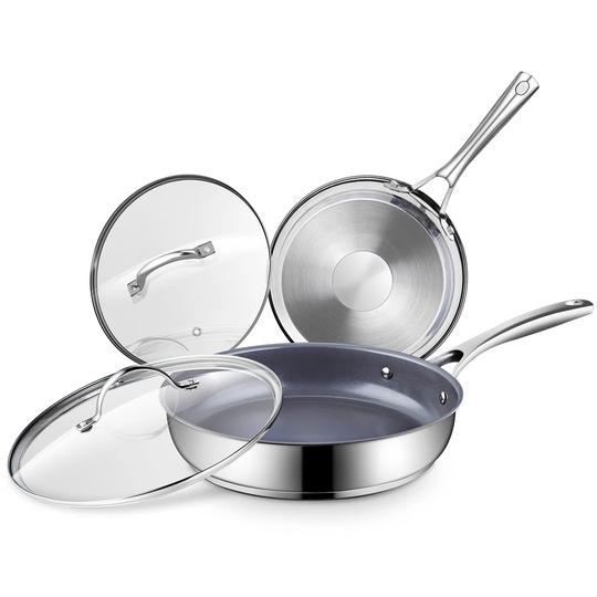 Rogelio 4 Piece Stainless Steel (18/10) Non Stick Cookware Set