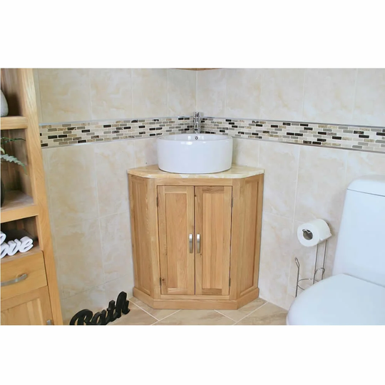 Delossantos Solid Oak 550mm Free-Standing Vanity Unit