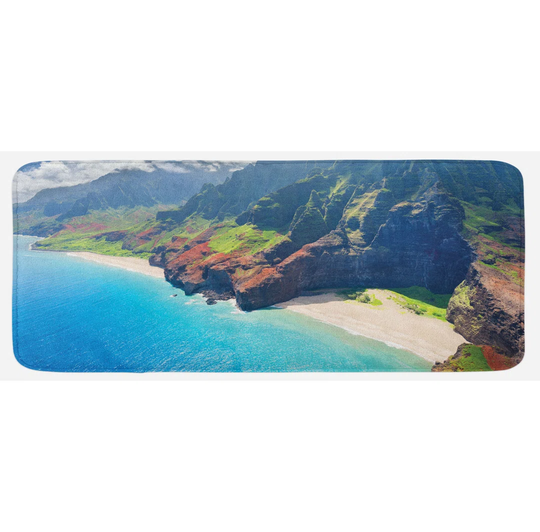 Hawaiian Kitchen Mat Na Pali Coast Island