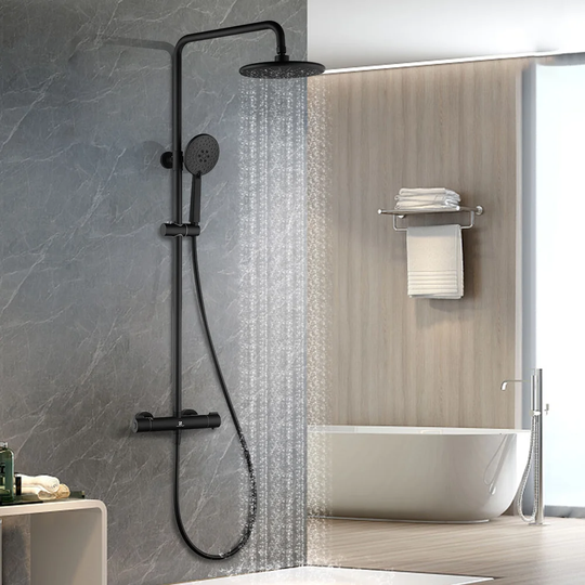 Thermostatic shower faucet with hand shower