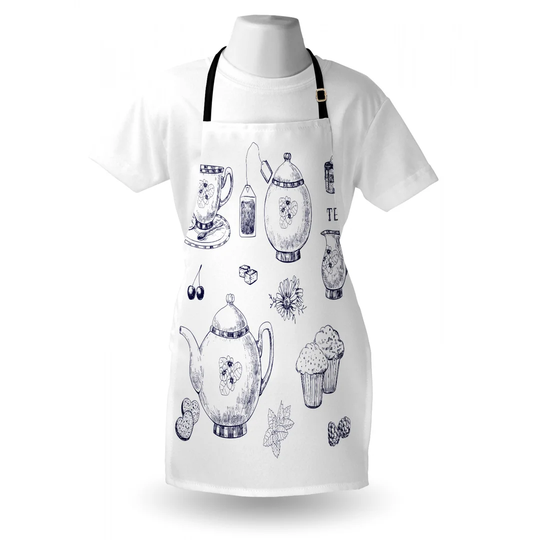 Teapots and Cups Muffins and Bags Apron