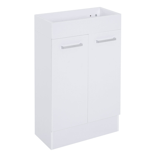HOMCOM Bathroom Wash Basin Vanity W/ Ceramic Sink Base Cabinet 2 Doors