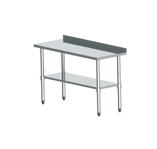 Symple Stuff Stainless Steel Catering Table With Backsplash 2Ft x 5Ft