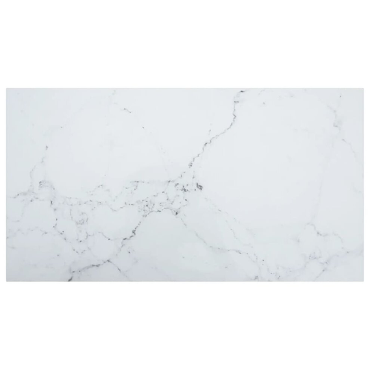 vidaXL Table Top White Tempered Glass with Marble Design Dining Table Top Set