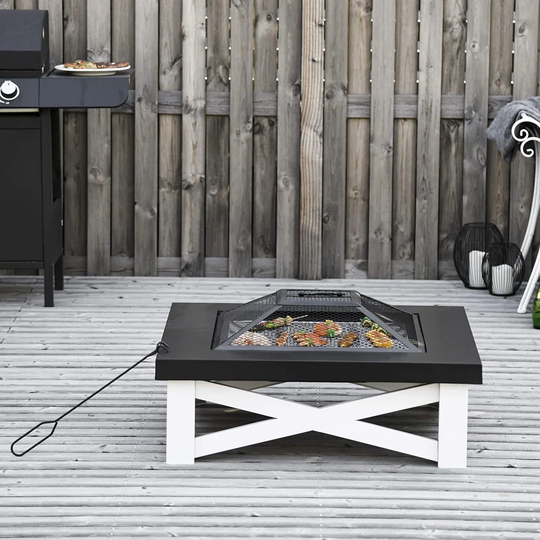 Baldoumas 28Cm H x 86Cm W Steel Wood Burning Outdoor Fire Pit with Lid