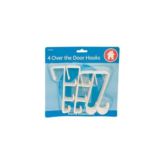 4 x Over Door Hanging Hooks Clothes Storage Racks Coat Hanger Towel Bathroom