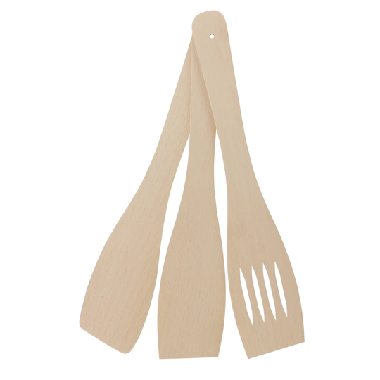 3 Piece Wooden Spatula Set