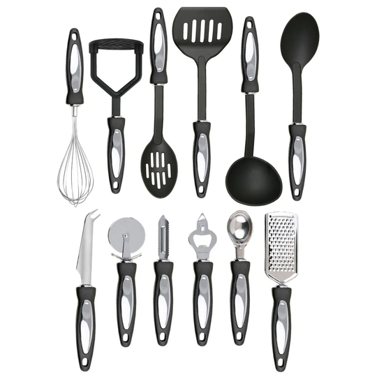 Belfry Kitchen Technologies 12 Pieces Cooking Utensil Set Stainless Steel Kitchen Gadget Tool Nylon Handles