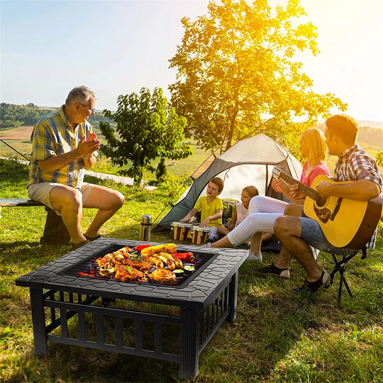 Bulle 48Cm H x 81Cm W Wood Burning Outdoor Fire Pit with Lid