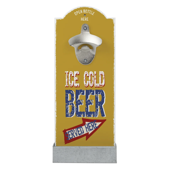 Ice Cold Beer Served Here Wall Bottle Opener