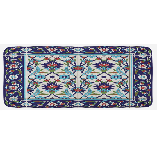 Areli Turkish Tulips Daisies Kitchen Mat