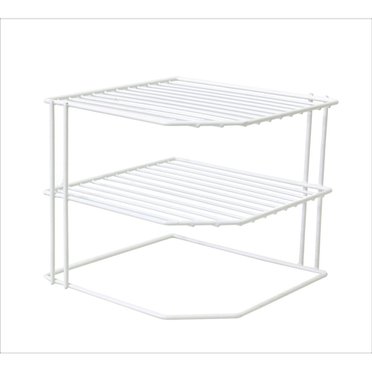 3 Tier Plastic Coated Metal Plate Holder Kitchen Organizer Corner Rack Stand