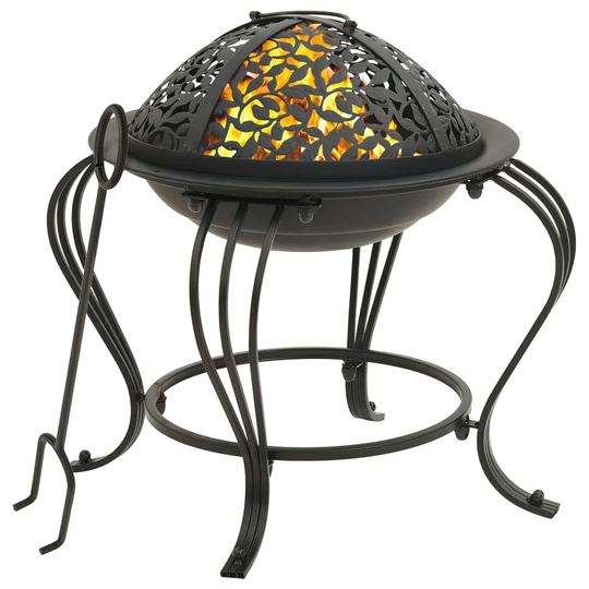 Pennrock 44Cm H x 49Cm W Steel Wood Burning Outdoor Fire Pit with Lid