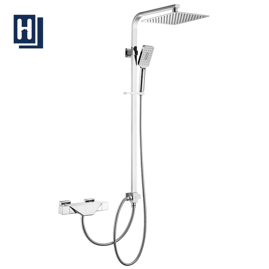Trennbar Duschsystem Mit Wasserfall Badewannenarmatur Thermostat Duscharmatur Inkl. 3 Funktion Handbrause Überkopfbrause Duschstange Duschset
