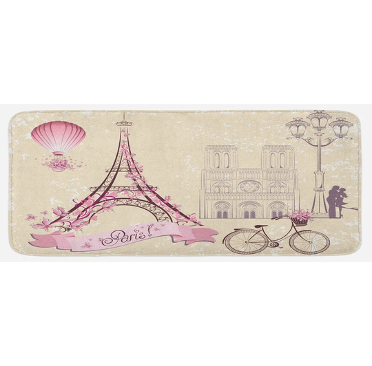 Kiss Kitchen Mat Floral Paris Eiffel