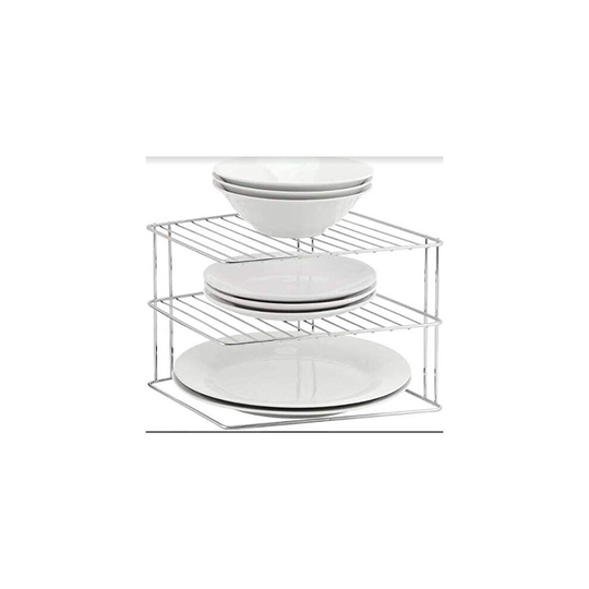 3 Tier Kitchen Cupboard Storage Rack Corner Shelving Rack Plate Rack