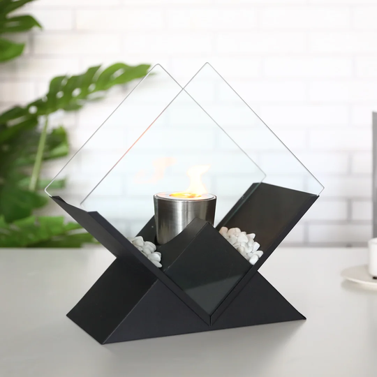 Audrianne 35Cm H x 18Cm W Bio-Ethanol Fuel Outdoor Fire Pit Table Insert