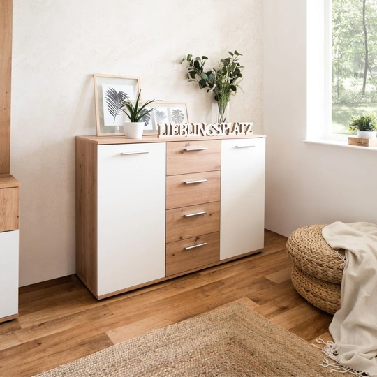 Kishia 120Cm Wide 4 Drawer Sideboard