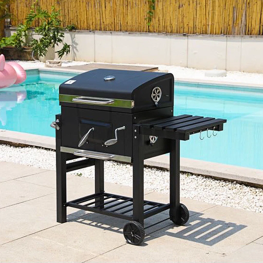 Portable Charcoal Barbecue with Bottom Shelf