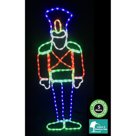 (Soldier) CHRISTMAS ROPE LIGHT SOLDIER NUTCRACKER LED SILHOUETTE OUTDOOR