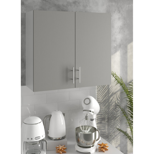 (Kitchen Wall Cabinet - 800mm - Mounted Upper Kitchen Unit - Grey) Kitchen Wall Cabinet Base Cabinet Sink Cupboard