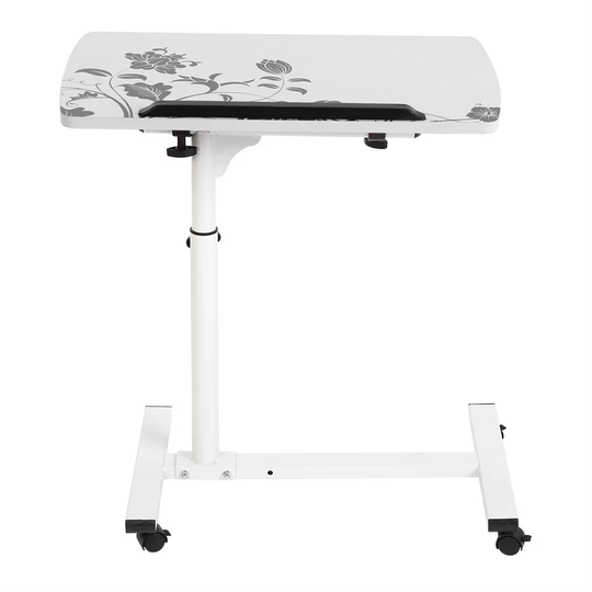 Computer Standing Desk, Portable Removable Laptop Desk With Wheels Bed Sofa Books Snack White in , White