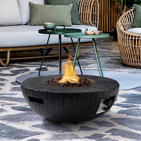 Tosun 25.4Cm H x 71.1Cm W Concrete Natural Gas Outdoor Fire Pit