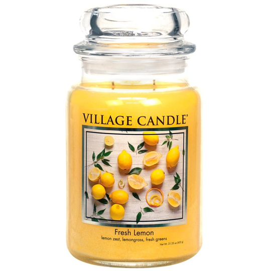 Village Candle Premium Large Scented Jar Fragrance - Fresh Lemon