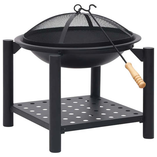 Ellexa 55Cm H x 54Cm W Steel Wood Burning Outdoor Fire Pit with Lid
